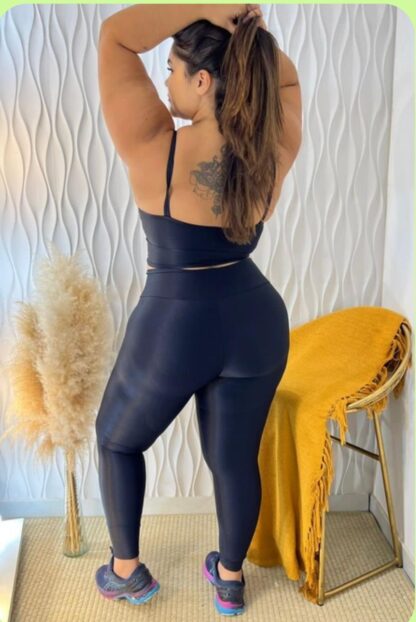 Ribbed Blue Plus Size Women Workout Set - Image 3