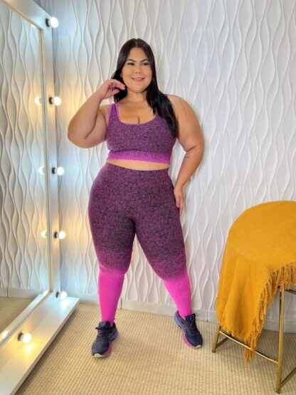 Bubblegum Pink Plus Size Women Workout Set