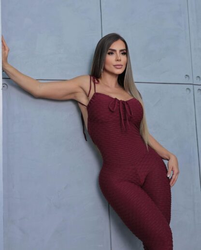 Ruby Wine Elegance Jumpsuit - Image 2