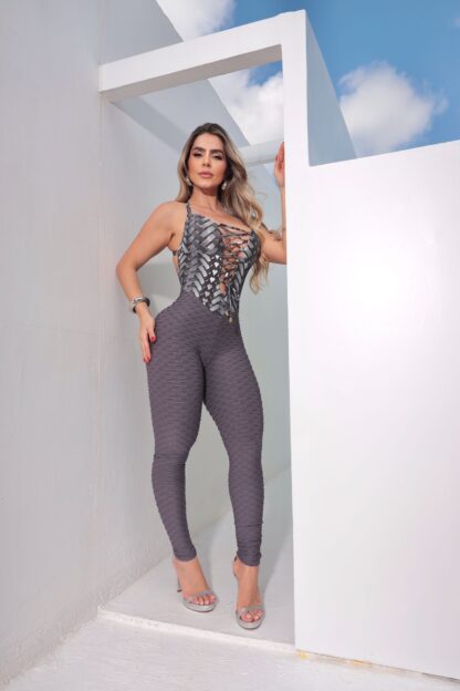 Nebula Gray Push Up Jumpsuit