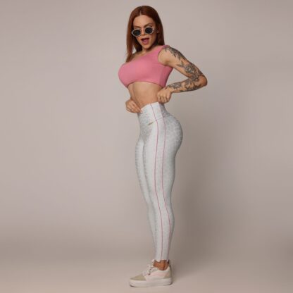 Rose & White Jacquard Emotion Workout Set - Image 3